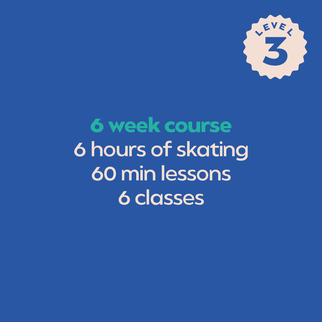 6 week roller skating course, 6 hours of skating, 60 minutes per week