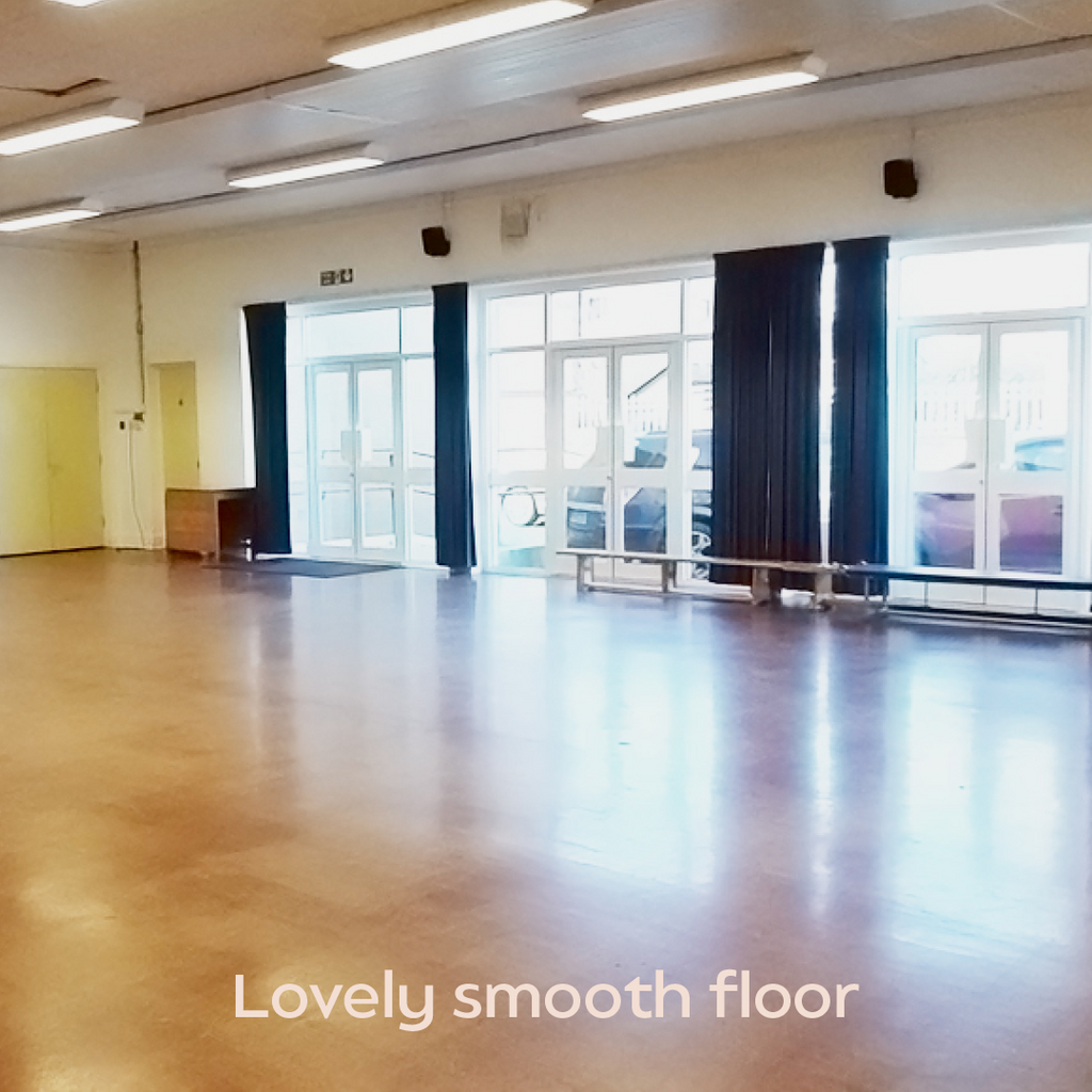 Lovely smooth floor to learn to roller skate on.